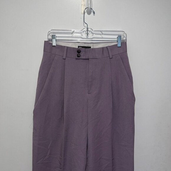 Asos Design Purple High-Waisted Pleated Lightweight Women's Trousers Pant Size 3 - Picture 4 of 12
